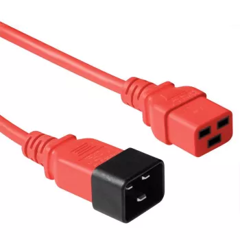 Cabo de alimentação Microconnect PE2019R3 vermelho 3 m conector fêmea C20 conector fêmea C19
