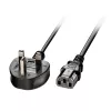 Cabo de alimentação Lindy 5 m ficha UK de 3 pinos para IEC C13, preto, 5 m, conector fêmea C13