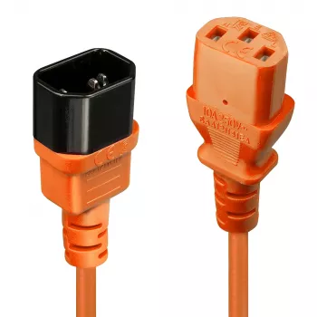Cabo de extensão IEC Lindy 0,5 m, laranja