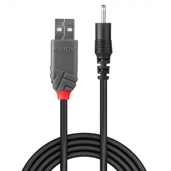 Cabo DC Lindy 1,5 m USB para 0,7 mm interior / 2,5 mm exterior