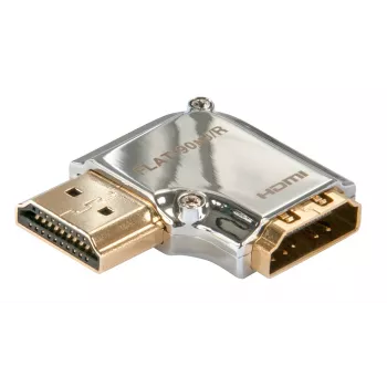 Adaptador Lindy CROMO macho HDMI para fêmea HDMI 90 graus angular - para a direita