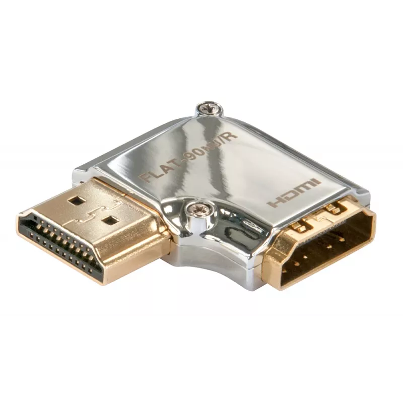 Adaptador Lindy CROMO macho HDMI para fêmea HDMI 90 graus angular - para a direita