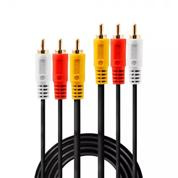 Cabo AV Premium Lindy 1 m 3x ficha RCA para 3x ficha RCA