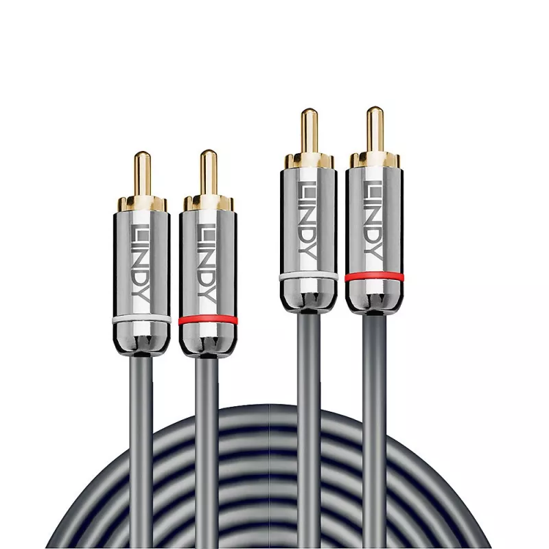 Cabo de áudio Dual Phono Lindy 3 m, Cromo Line