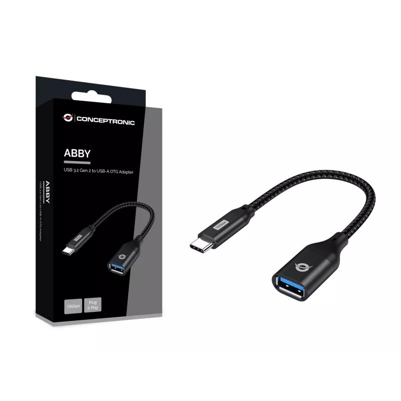 Adaptador OTG Conceptronic ABBY18B USB 3.2 Gen 2 para USB-A
