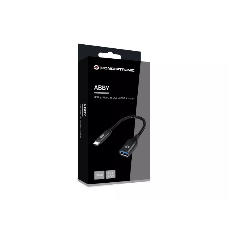 Adaptador OTG Conceptronic ABBY18B USB 3.2 Gen 2 para USB-A