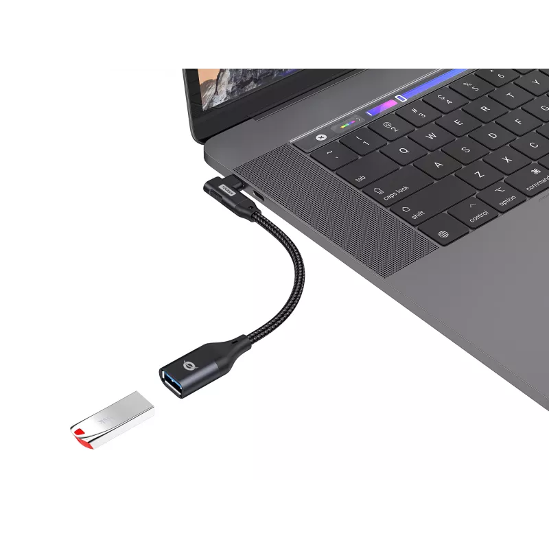 Adaptador OTG Conceptronic ABBY19B USB 3.2 Gen 2 90° angular para USB-A