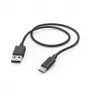 Cabo de carregamento Hama, USB-A - USB-C, 1 m, 480 Mbit/s, preto