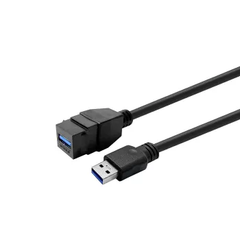Cabo adaptador VivoLink USB 3.0 A macho para fêmea PROKEYUSB3AFM1B, preto, adaptador fêmea USB 3.0 Type-A