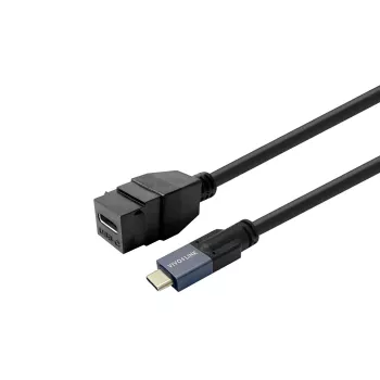 Adaptador fêmea USB-C VivoLink PROKEYUSBCFM1B – montagem em painel, preto
