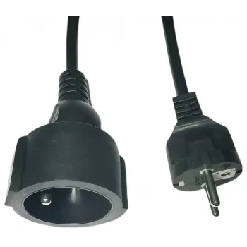 MicroConnect MC-PE0300FRB extensão de alimentação de ficha UE para tipo E francês, 3 m, preta