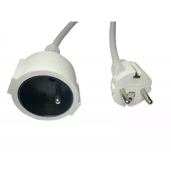 MicroConnect MC-PE0500FRW extensão de alimentação, de UE para tipo E francês, 5 m, branca