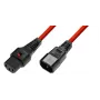 Cabo de alimentação Microconnect MC-C13C14LOCK-0.5M vermelho ficha IEC C13 conector fêmea IEC C14