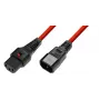 Cabo de alimentação MicroConnect MC-C13C14LOCK-2.5MR — IEC C13 para C14, com clipe de bloqueio, 2,5 m