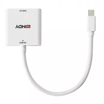 Conversor Lindy Mini DisplayPort para DVI 0,18 m Mini DisplayPort DVI-I