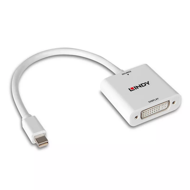 Conversor Lindy Mini DisplayPort para DVI 0,18 m Mini DisplayPort DVI-I