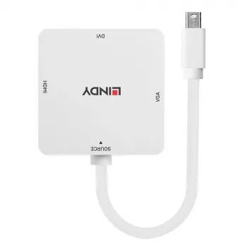 Conversor Lindy Mini DisplayPort 1.2 para HDMI 1.4, DVI e VGA
