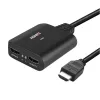 Splitter HDMI Lindy 2 portas 4K60 cabo preto 3840x2160
