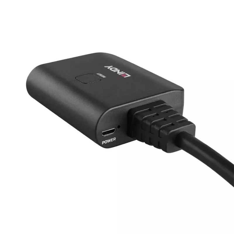 Splitter HDMI Lindy 2 portas 4K60 cabo preto 3840x2160