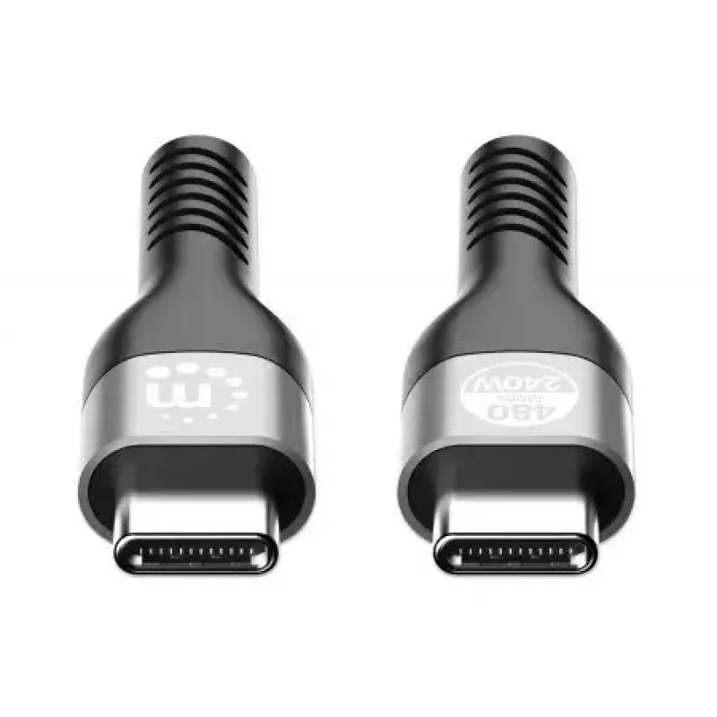 Cabo USB-C para USB-C Manhattan 240W 2m macho para macho preto 480 Mbit/s