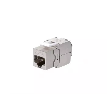 Keystone Jack blindado Cat 8.1 Equip sem ferramentas 8 unid. aço inoxidável RJ-45