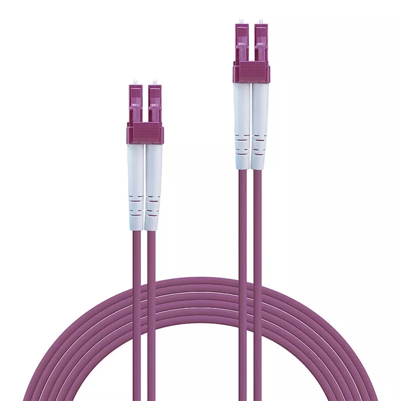 Cabo de patch de fibra ótica Lindy 20m LC-LC OM4 50/125