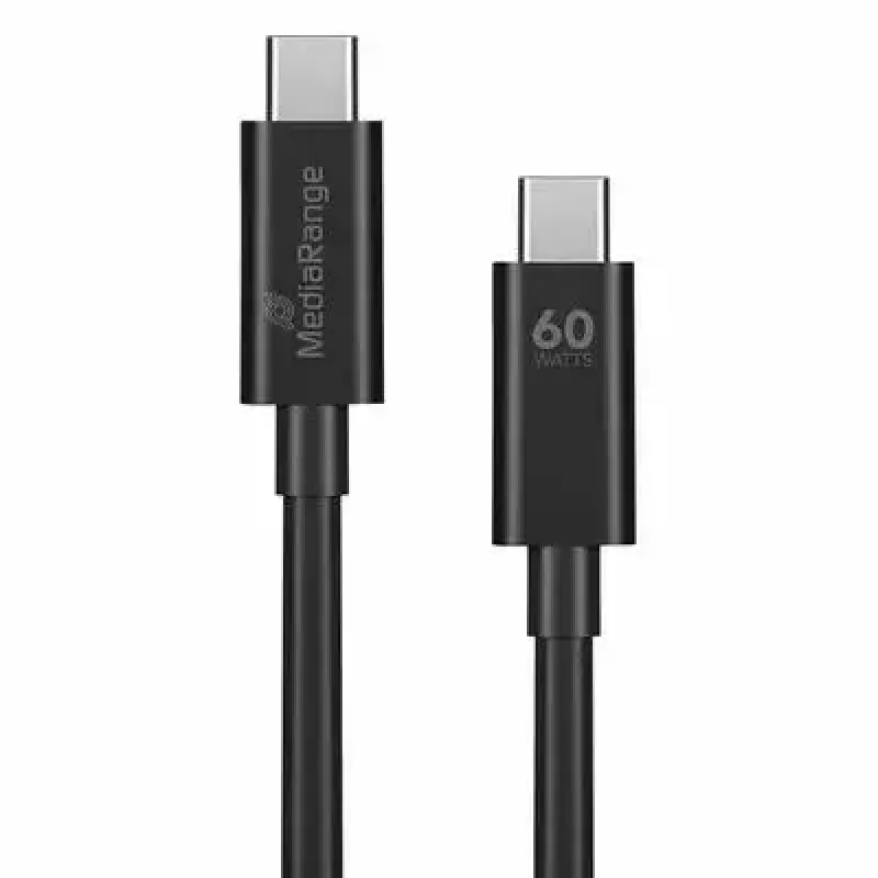 Cabo USB MediaRange MRCS213 1,2 m USB 3.2 Gen 1 USB-C preto