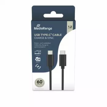 Cabo USB MediaRange MRCS213 1,2 m USB 3.2 Gen 1 USB-C preto