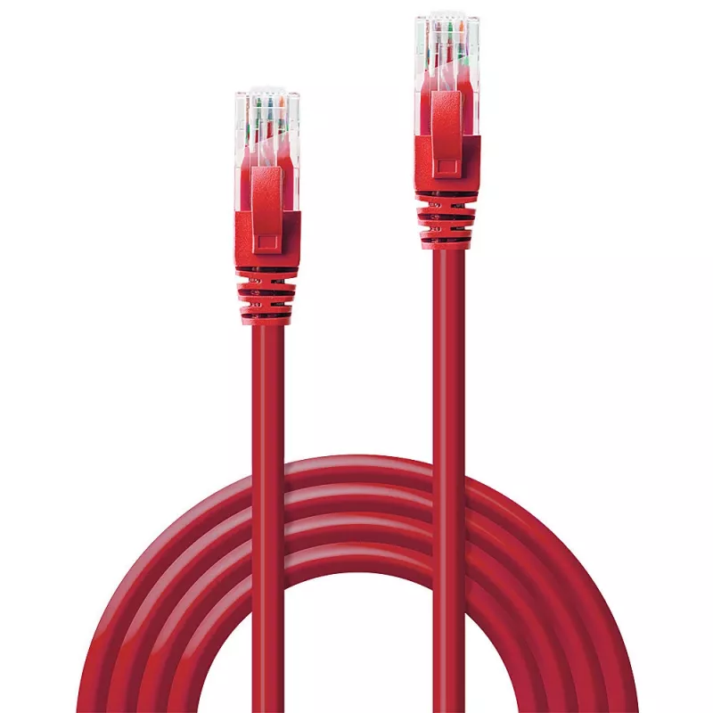 Cabo de rede Lindy 30 m Cat.6 RJ-45 U/UTP vermelho