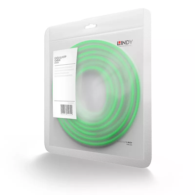 Cabo de rede Lindy 20m RJ-45 Cat6 U/UTP verde