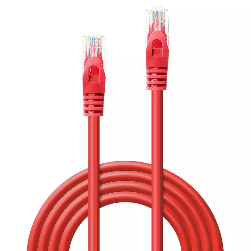 Cabo de rede Lindy 48180 vermelho 0,3 m Cat6 U/UTP (UTP)