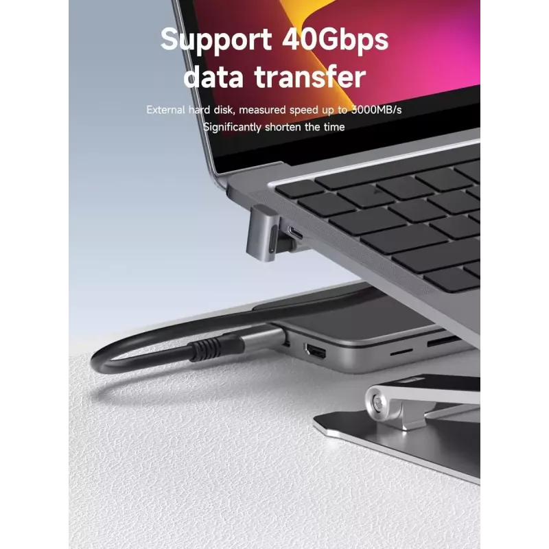 MicroConnect MC-USB4AG adaptador Premium USB4 3x2 USB-C com dupla angulação, 240 W, 40 Gbps