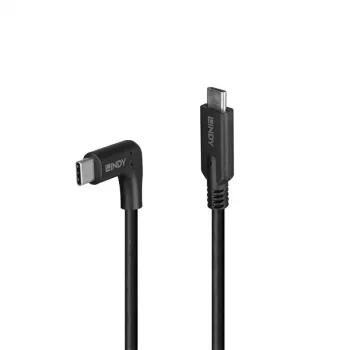Cabo Lindy 1 m USB 3.2 Type-C, 90° em ângulo, 10 Gbit/s