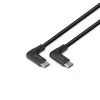 Cabo Lindy 0,5 m USB 3.2 USB-C em ângulo reto para USB-C em ângulo reto, 10 Gbit/s