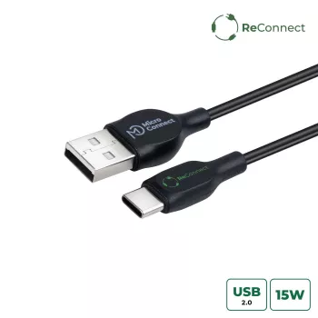 Cabo USB Microconnect ECO-USB3.1CCHAR1B USB 2.0 1 m USB A USB C preto