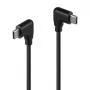 Cabo Lindy 1 m USB 2.0 USB-C em ângulo reto para USB-C em ângulo reto