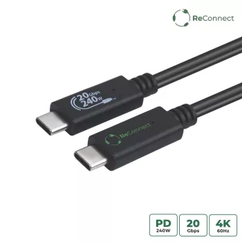 Cabo USB Microconnect ECO-USB3.2CC1 USB 3.2 Gen 2x2 1 m USB C preto
