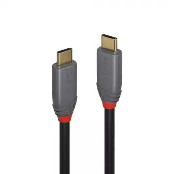 Cabo Lindy 0,5m USB 3.2 Type-C para C, 20Gbit/s, 5A, PD, Anthra Line