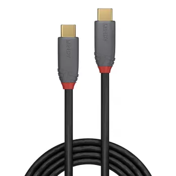 Cabo Lindy 0,5m USB 3.2 Type-C para C, 20Gbit/s, 5A, PD, Anthra Line