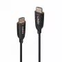Lindy 38518 cabo HDMI híbrido de fibra ótica 8K60, 100 m, 4K 120 Hz, preto