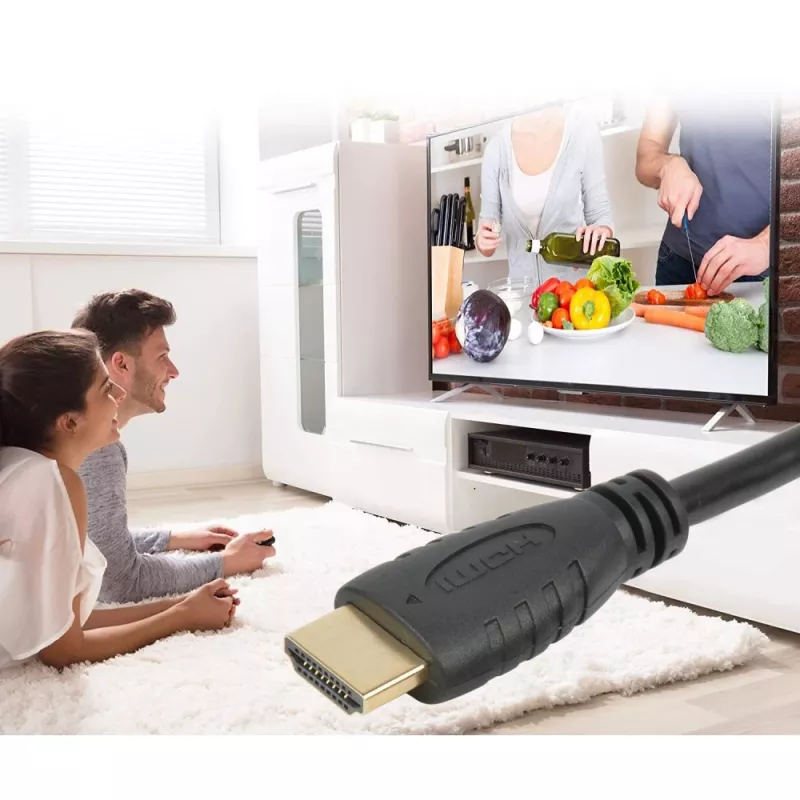 Techly ICOC HDMI2-4-060 cabo HDMI 2.0 High Speed com Ethernet, A/A macho/macho, 4K 60Hz, 6 m, preto