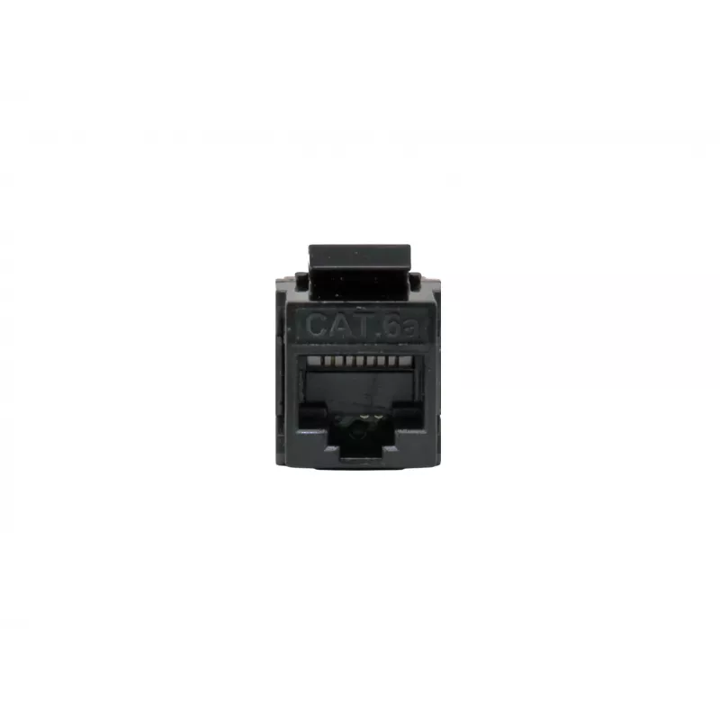 Conector Keystone Inline EQUIP Cat.6A não blindado, RJ-45, formato plano, preto, 8 unid.