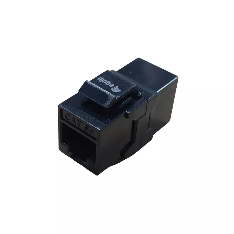 Conector Keystone Inline EQUIP Cat.6A não blindado, RJ-45, formato plano, preto, 8 unid.