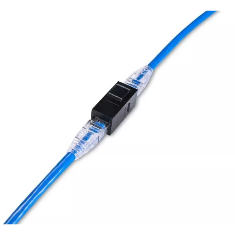 Conector Keystone Inline EQUIP Cat.6A não blindado, RJ-45, formato plano, preto, 8 unid.