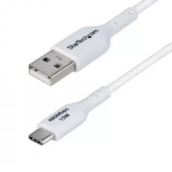 Cabo de Carregamento USB-A para USB-C StarTech.com 1m, Carregar e Sincronizar, 3A, USB 2.0, Bainha TPE – Cabo de Carregamento USB Branco