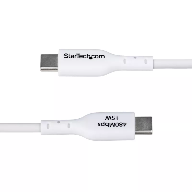 Cabo de Carregamento USB-A para USB-C StarTech.com 1m, Carregar e Sincronizar, 3A, USB 2.0, Bainha TPE – Cabo de Carregamento USB Branco