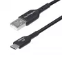 Cabo de Carregamento USB-A para USB-C StarTech.com 3ft (1m), Carregar e Sincronizar, 3A, USB 2.0, Bainha TPE – Cabo de Carregamento USB Preto