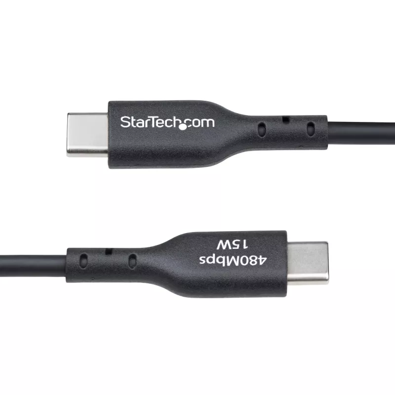 Cabo de Carregamento USB-A para USB-C StarTech.com 3ft (1m), Carregar e Sincronizar, 3A, USB 2.0, Bainha TPE – Cabo de Carregamento USB Preto