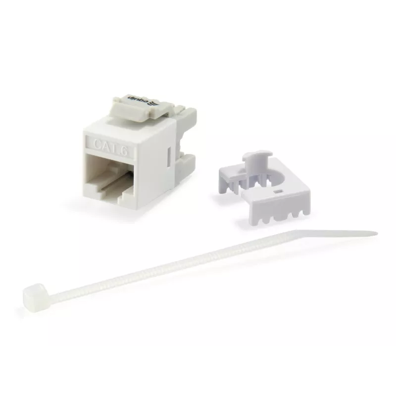 Conector fêmea keystone Cat.6 não blindado LSA, tipo fino, branco Equip
