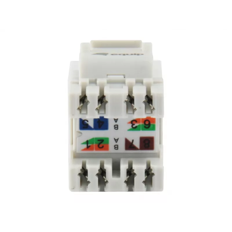 Conector fêmea keystone Cat.6 não blindado LSA, tipo fino, branco Equip